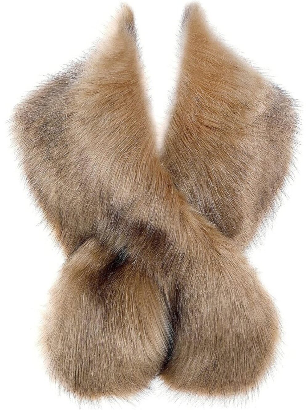 Babeyond Women's Camel Faux Fur Shawl Synthetic Stylish  Collar Wrap Scarf